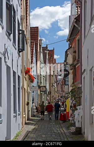 street at historic Schnoor quarter, Bremen, Germany Stock Photo