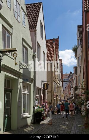 street at historic Schnoor quarter, Bremen, Germany Stock Photo