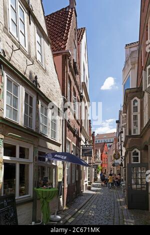 street at historic Schnoor quarter, Bremen, Germany Stock Photo