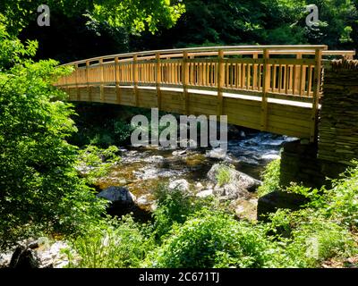 Bridge over East Lyn River, Lynmouth, Exmoor, Devon, UK Stock Photo