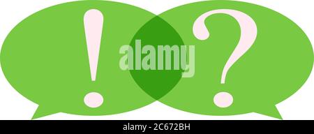 Speech Bubble with question mark and exclamation mark. Stock Vector