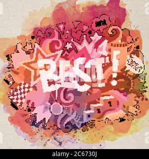 Cartoon vector hand drawn Doodle Best illustration Stock Vector