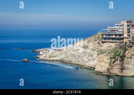 Panorama from viewing terrace on General De Gaulle street next to Pigeon Rock in Raouche area of Beirut, Lebanon Stock Photo