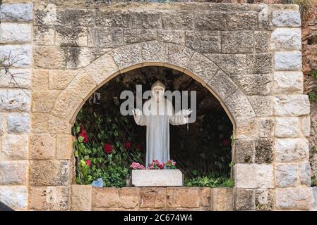 Shrine in monastery of Saint Anthony the Great also called Qozhaya Monastery in Kadisha Valley - Holy Valley in North Governorate of Lebanon Stock Photo