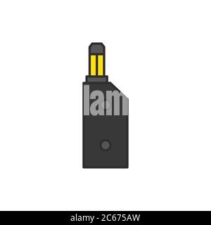 Vaporizer electric cigarette vector icon symbol isolated on white background Stock Vector