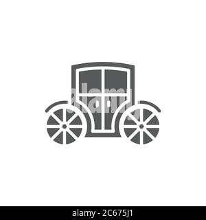 Wedding carriage vector icon symbol isolated on white background Stock Vector