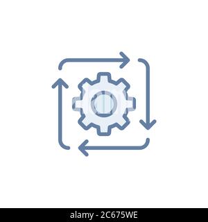 Work flow vector icon symbol isolated on white background Stock Vector