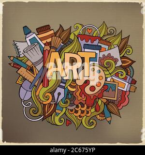 Art hand lettering and doodles elements. Stock Vector