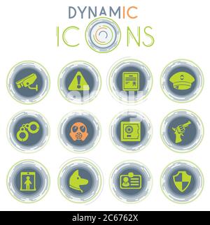 Security dynamic icons Stock Vector