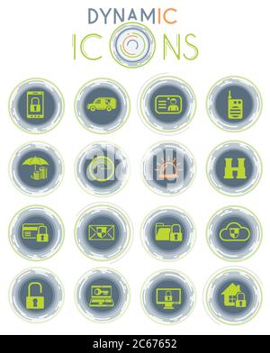security dynamic icons Stock Vector
