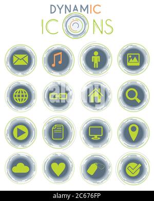 social media dynamic icons Stock Vector