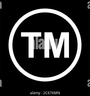 Trade mark icon symbol. TM sign trademark vector black law . Stock Vector