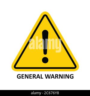 Hazard warning symbol vector icon flat sign symbol with exclamation mark isolated on white background . Stock Vector