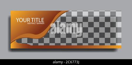 Orange web banners of standard sizes for sale with a place for photos. Design template vector Stock Vector