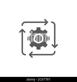 Work flow vector icon symbol isolated on white background Stock Vector