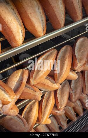 Freshly baked turkish bread ekmek Stock Photo