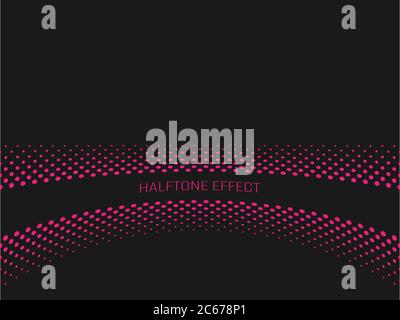 Halftone effect title strip with pink text on dark grey background. Vector illustration. Stock Vector