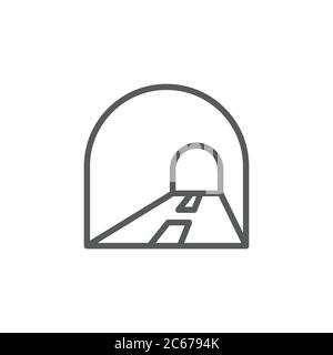 Tunnel vector icon symbol isolated on white background Stock Vector
