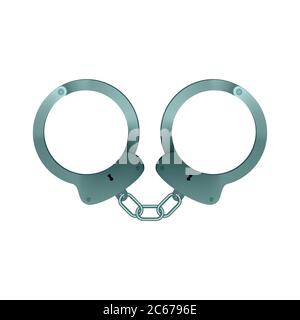 Handcuffs icon. Vector illustration. Arrest of a perpetrator. Stock Vector