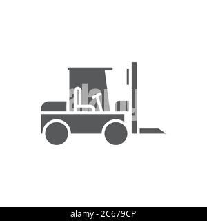 Use forklift loader vector icon symbol tools isolated on white background Stock Vector