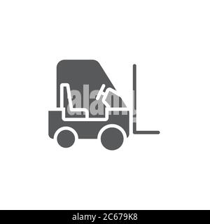 Use forklift loader vector icon symbol tools isolated on white background Stock Vector