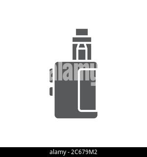 Vaporizer electric cigarette vector icon symbol isolated on white background Stock Vector