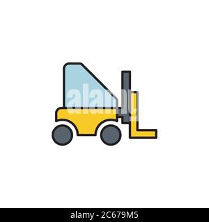 Use forklift loader vector icon symbol tools isolated on white background Stock Vector