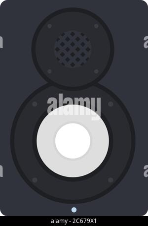 Acoustic speaker vector flat isolated Stock Vector