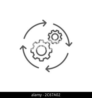 Work flow vector icon symbol isolated on white background Stock Vector