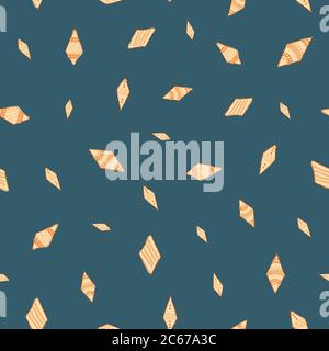 Scattered kites Doodle Pattern Filled Diamond shape on teal background Seamless pattern Vector hand drawn illustration surface design Stock Vector