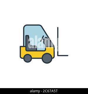 Use forklift loader vector icon symbol tools isolated on white background Stock Vector