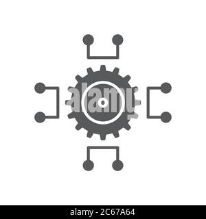 Work flow vector icon symbol isolated on white background Stock Vector