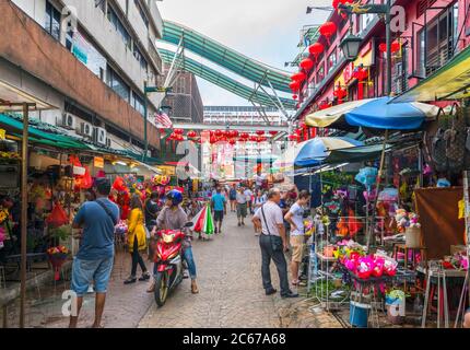 Busy street in Chinatown, Kuala Lumpur, Malaysia Stock Photo