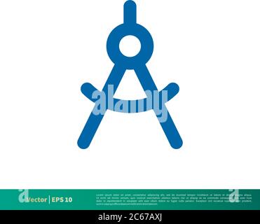 Accurate Tool Architecture Compass Icon Vector Logo Template Illustration Design. Editable Vector EPS 10. Stock Vector