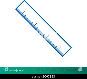 Accurate Tool Ruler Icon Vector Logo Template Illustration Design. Editable Vector EPS 10. Stock Vector