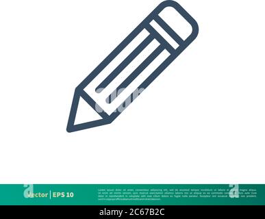 Pencil - Education Icon Vector Logo Template Illustration Design. Editable Vector EPS 10. Stock Vector