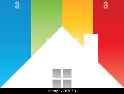 House, coloured, painter, logo Stock Vector