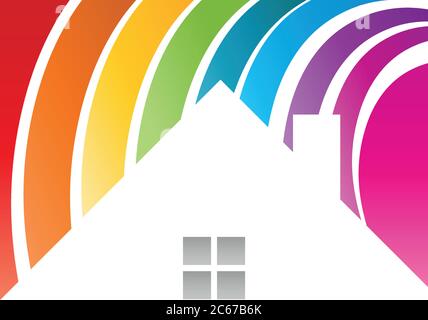 House, coloured, painter, logo Stock Vector