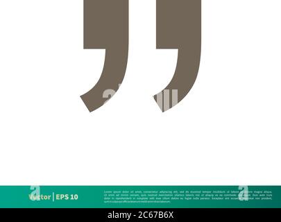 Quote Icon Vector Logo Template Illustration Design. Editable Vector EPS 10. Stock Vector