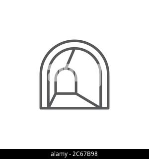Tunnel vector icon symbol isolated on white background Stock Vector