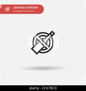 No Drinking Simple vector icon. Illustration symbol design template for web mobile UI element. Perfect color modern pictogram on editable stroke. No Drinking icons for your business project Stock Vector