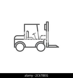 Use forklift loader vector icon symbol tools isolated on white background Stock Vector