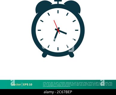 Alarm Clock / Wake Up Watch Icon Vector Logo Template Illustration Design. Editable Vector EPS 10. Stock Vector