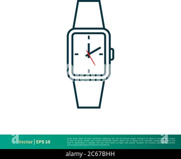 Wrist Watch Icon Vector Logo Template Illustration Design. Editable Vector EPS 10. Stock Vector
