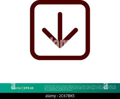 Download Down Arrow Icon Vector Logo Template Illustration Design. Editable Vector EPS 10. Stock Vector
