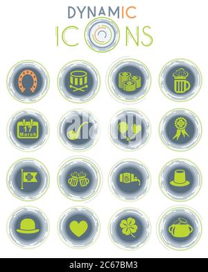 st patrick day dynamic icons Stock Vector