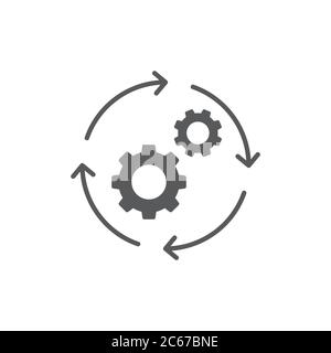 Work flow vector icon symbol isolated on white background Stock Vector