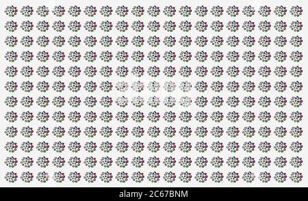 Digitally Created Pattern With Colorful Shapes On White Background Stock Photo