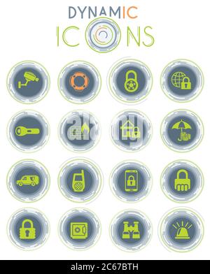 security dynamic icons Stock Vector
