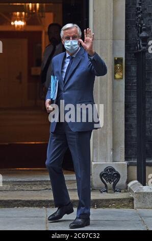 The European Union's Chief Brexit Negotiator Michel Barnier arrives at 10 Downing Street, London, where he and his counterpart from the UK, David Frost, will begin the latest round of trade-deal talks. Stock Photo